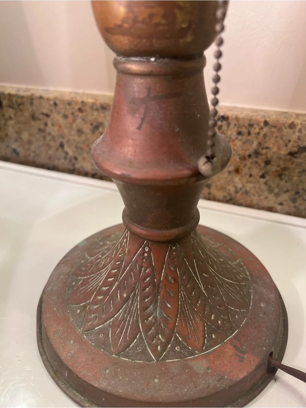 Vintage Copper Lantern Lamp - Home Accents 24.5” Tall & 9” Wide Great Patina